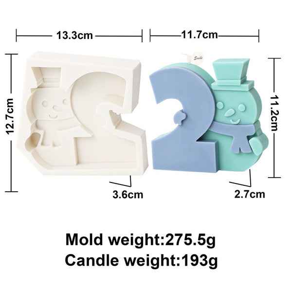 Christmas 0-9 Numbers Silicone Mold Mould Candle Epoxy Resin Soap
