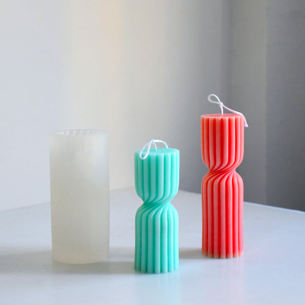 Round Spiral Striped Column Pillar Silicone Mold Mould Candle Epoxy Resin Soap