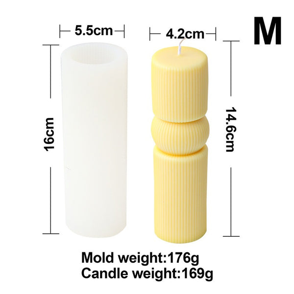 Striped Ribbed Geometric Silicone Mold Mould Candle Epoxy Resin Soap 8 Designs