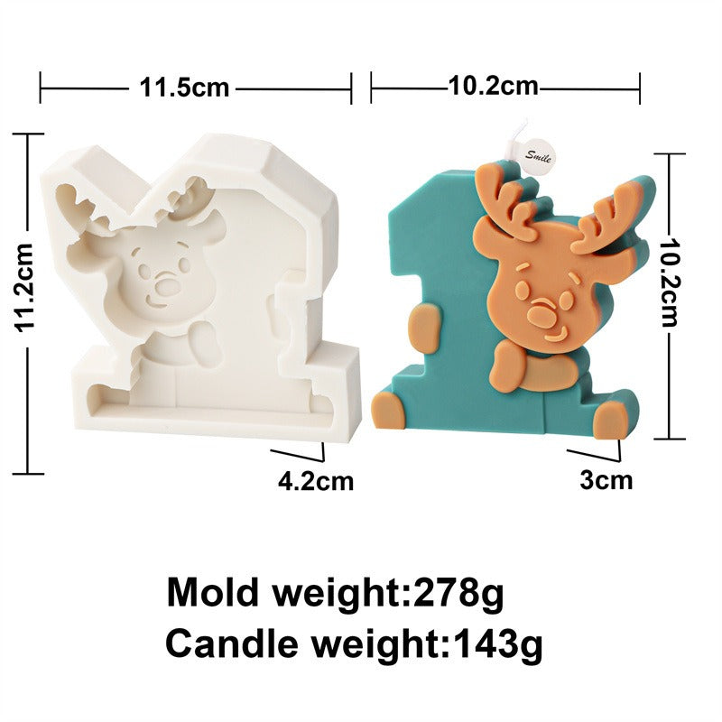 Christmas 0-9 Numbers Silicone Mold Mould Candle Epoxy Resin Soap