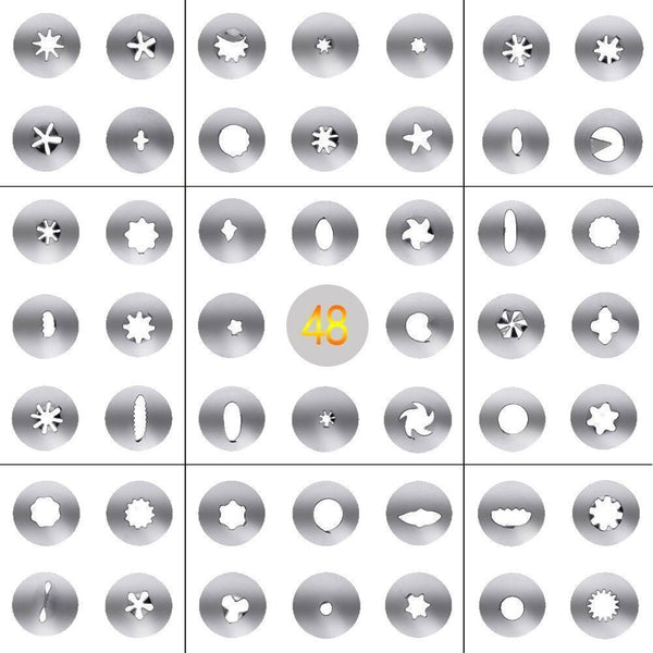 58 Pce Piping Icing Nozzles Tips Bags Flower Nails Cake Cupcake Decorating Set
