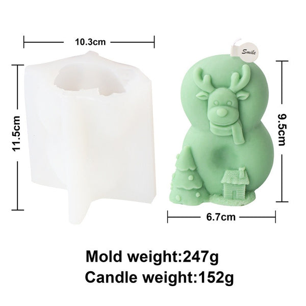Christmas 0-9 Numbers Santa Claus Snowman Reindeer Mold Mould Candle Epoxy Resin Soap Making