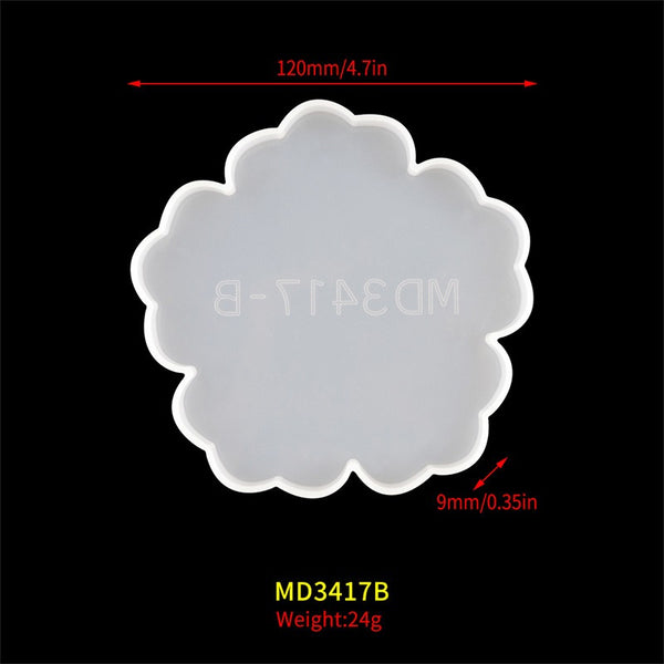 Flower Cherry Blossom Silicone Coaster Tray Mold Mould For Resin Epoxy Craft