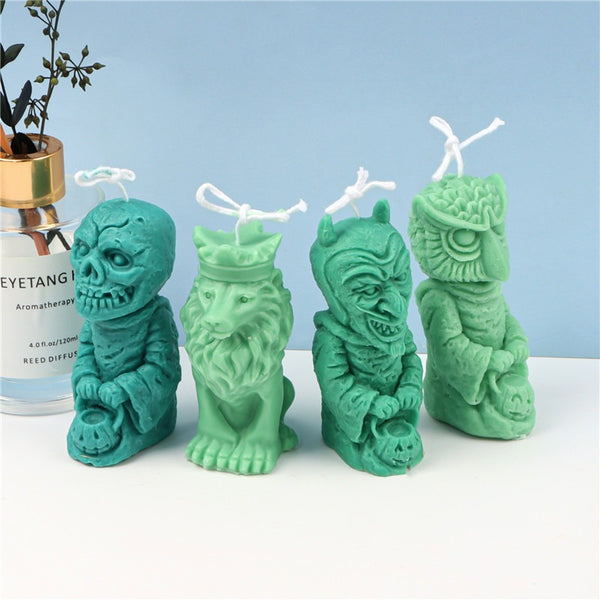 Dwarf Skull Lion Owl Figures Silicone Mold Mould Candle Epoxy Resin Soap