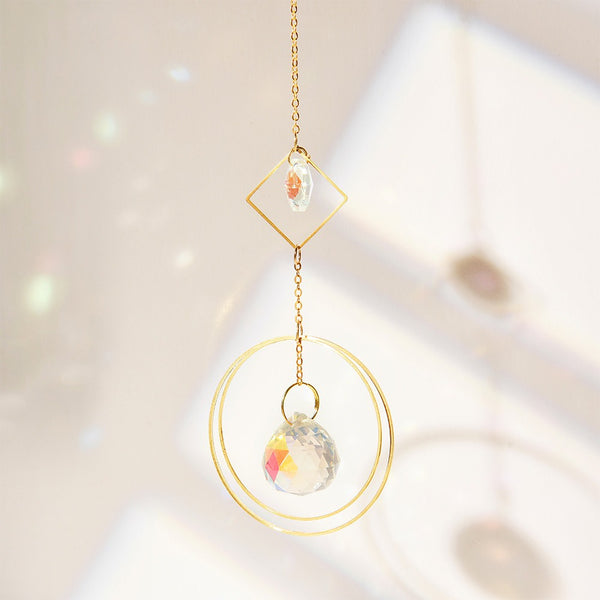 Sun Moon Star Crystal Pendant Suncatcher Sun Catcher Garden Ornament Gold Silver