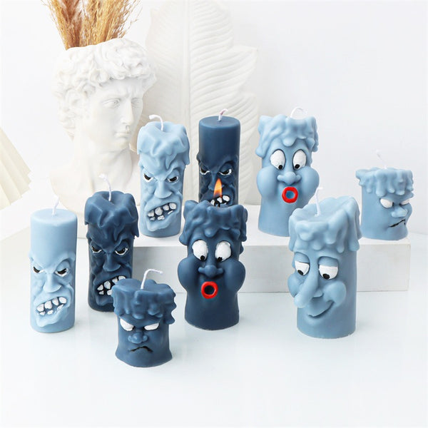 Funny Expression Happy Angry Face Silicone Mold Mould Candle Epoxy Resin Soap