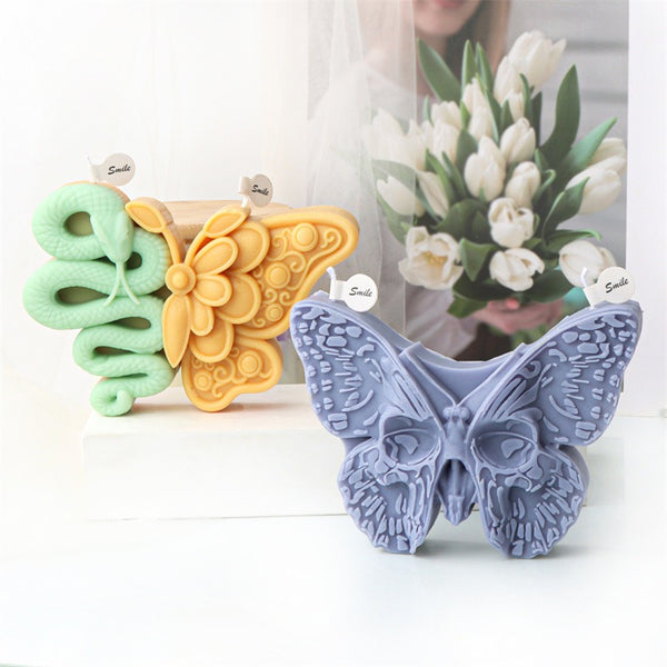 Angel Halloween Skull Flower Butterfly Embossed Silicone Mold Mould Candle Epoxy Resin Soap