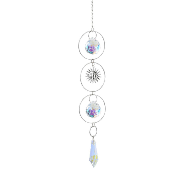 Sun Moon Star Crystal Pendant Suncatcher Sun Catcher Garden Ornament Gold Silver