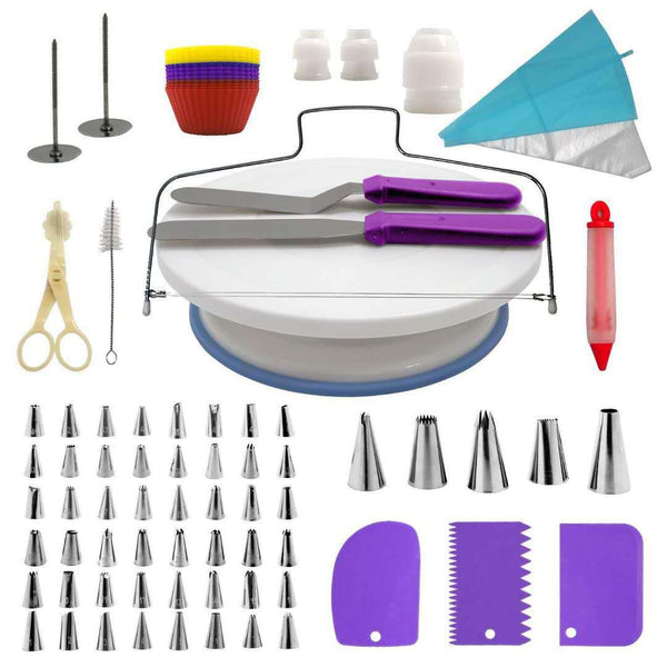 106 Pce Piping Icing Nozzles Tips Bags Turntable Scrapers Cake Cupcake Decorating