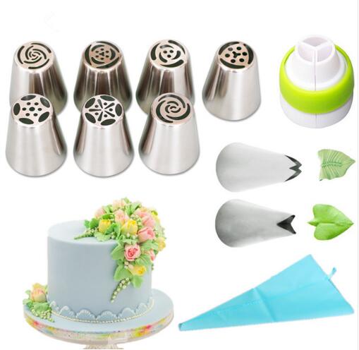 7/9/11/22 Pce Russian Stainless Steel Icing Fondant Piping Nozzles Tips Cake Decoration