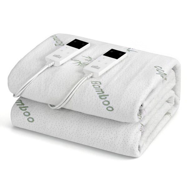 Giselle Fitted Electric Heated Blanket 9 Level LED Timer Bamboo Fabric Washable Double