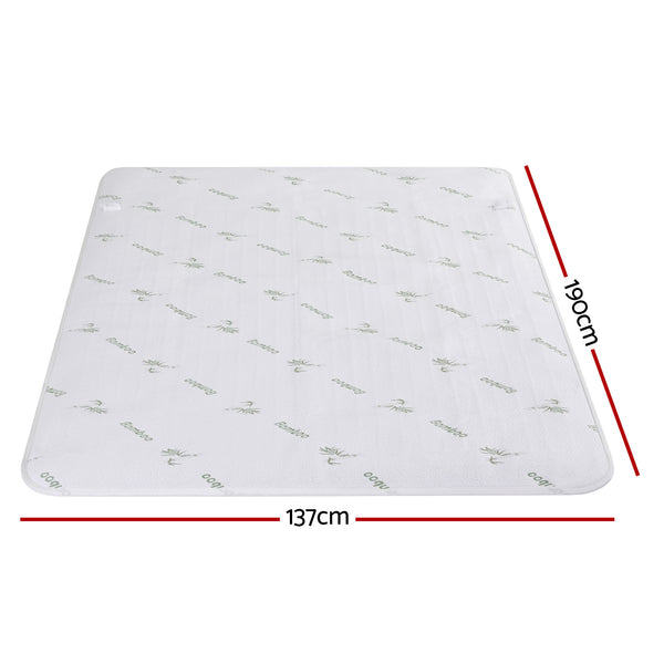 Giselle Fitted Electric Heated Blanket 9 Level LED Timer Bamboo Fabric Washable Double