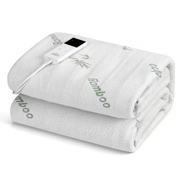 Giselle Fitted Electric Heated Blanket 9 Level LED Timer Bamboo Fabric Washable Single