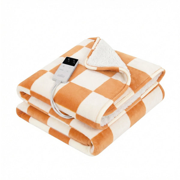 Giselle Electric Heated Fleece Sherpa Throw Rug Blanket Washable Timer Check