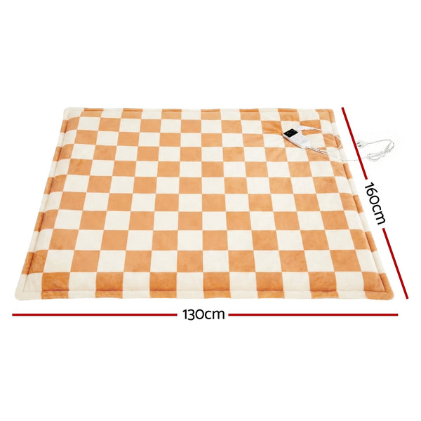 Giselle Electric Heated Fleece Sherpa Throw Rug Blanket Washable Timer Check