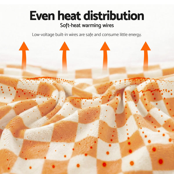 Giselle Electric Heated Fleece Sherpa Throw Rug Blanket Washable Timer Check