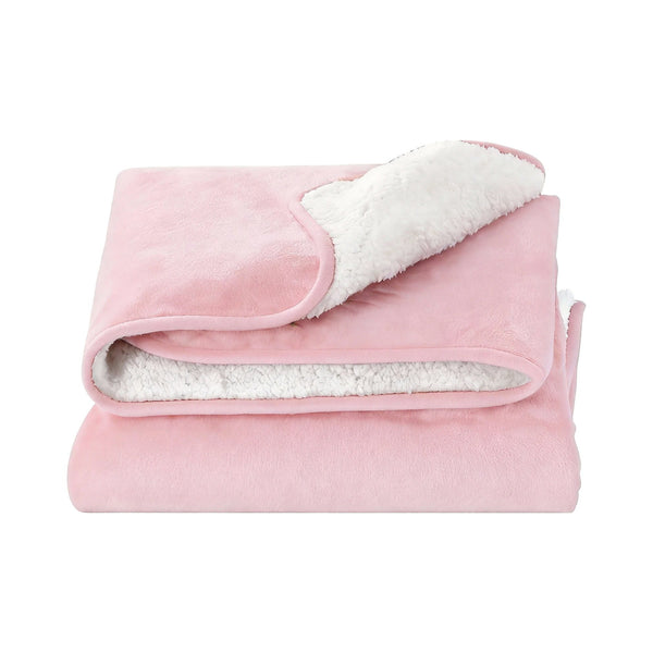 Giselle Electric Heated Fleece Sherpa Throw Rug Blanket Washable Timer Pink