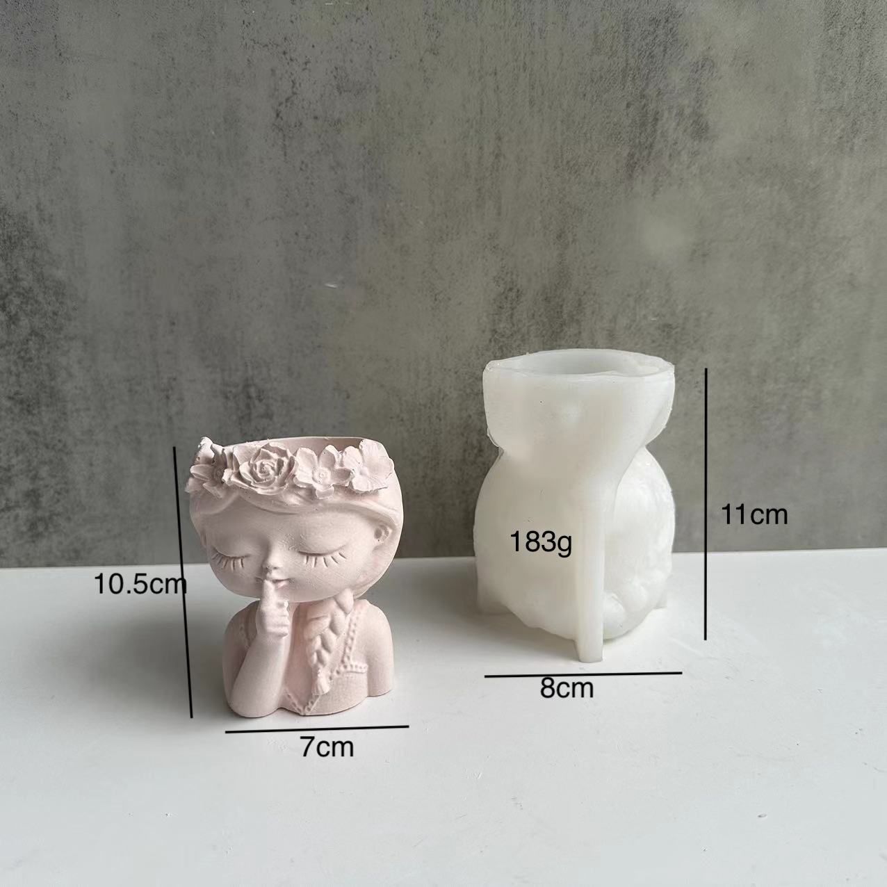 Girl Woman Head Bust Silicone Mold For Candle Epoxy Resin Soap Making