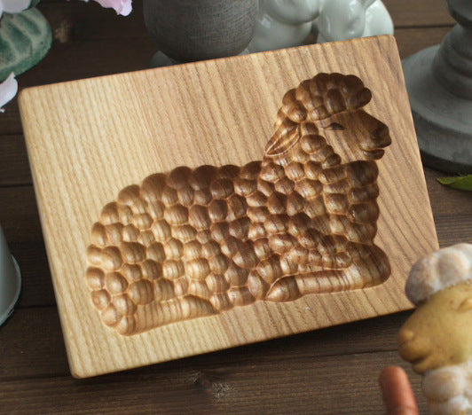 Beechwood Wooden Rabbit Squirrel Cat Sheep Biscuit Cookie Embossing Stamp Mold