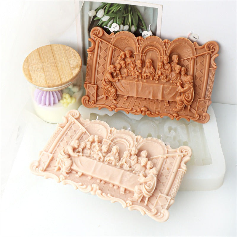 Last Supper Silicone Mold Mould For Candle Epoxy Resin Soap Making 23 x 14.5cm