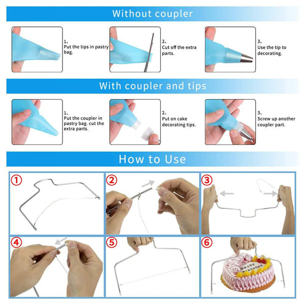 170 Pce Piping Icing Nozzles Tips Bags Turntable Scrapers Cake Cupcake Decorating