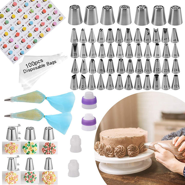 367 Pce Piping Icing Fondant Pastry Nozzles Tips Bags Tools Scrapers Tins Cake Decorating
