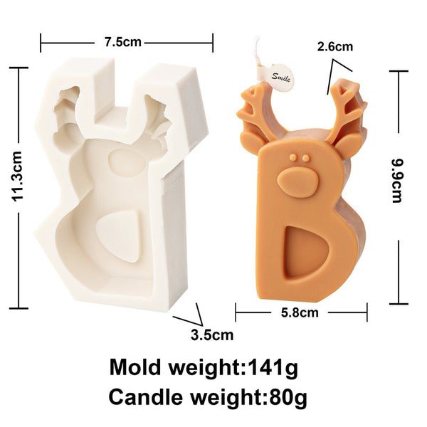 Christmas Alphabet 26 English Capital Letters Silicone Mold Mould Candle Epoxy Resin Soap