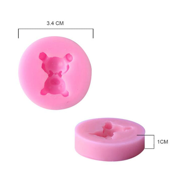 3D Small Teddy Bear Shape Silicone Mold For Fondant Icing Sugarcraft Cake