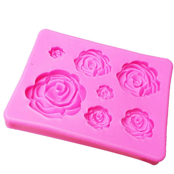 3D Rose Flower Shape Silicone Mold For Fondant Icing Sugarcraft Cake 0.7 - 2.8cm