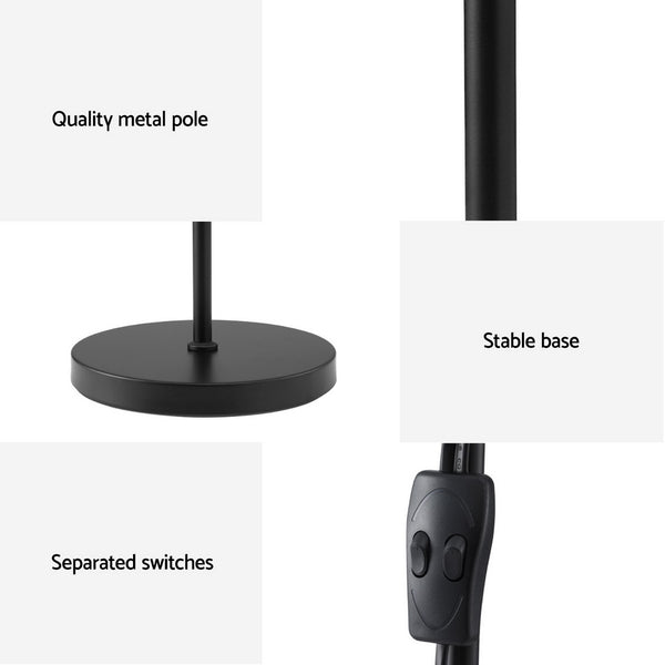 Artiss Floor Lamp Light Mother and Child Modern Living Room Office Reading Black