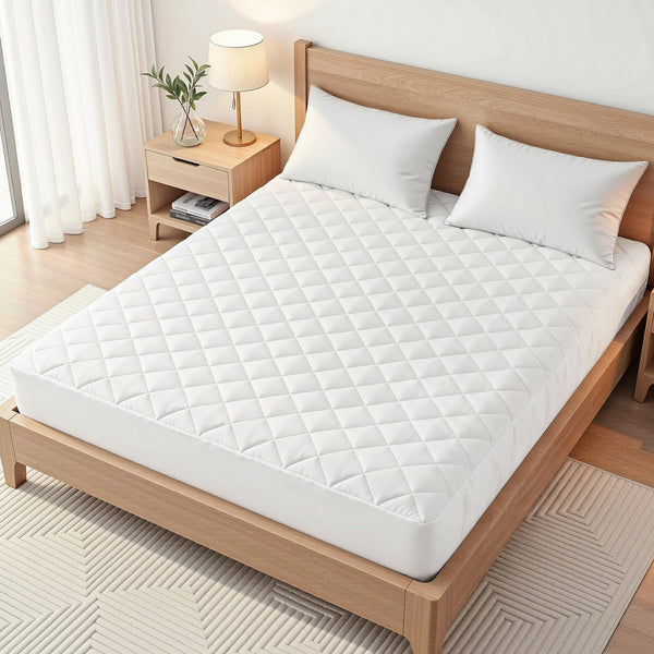 Giselle Waterproof Mattress Protector Cotton Quilted Fitted Cover 35cm Wall King