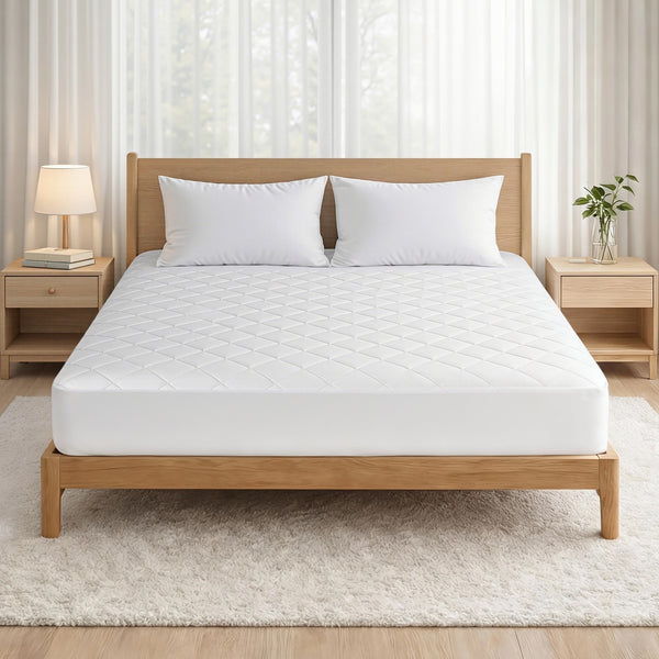 Giselle Waterproof Mattress Protector Cotton Quilted Fitted Cover 35cm Wall King