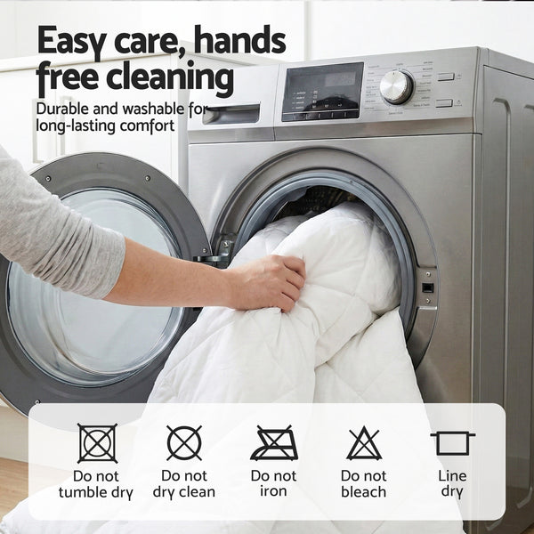 Giselle Waterproof Mattress Protector Cotton Quilted Fitted Cover 35cm Wall Single