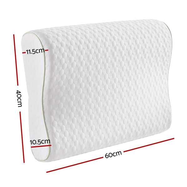 Giselle Bedding Memory Foam Contour Neck Pillow Dual Height Side Back Sleeper