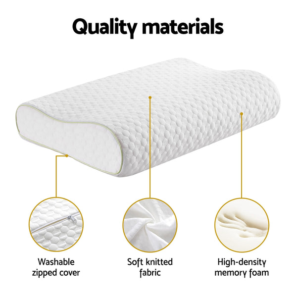 Giselle Bedding Memory Foam Contour Neck Pillow Dual Height Side Back Sleeper