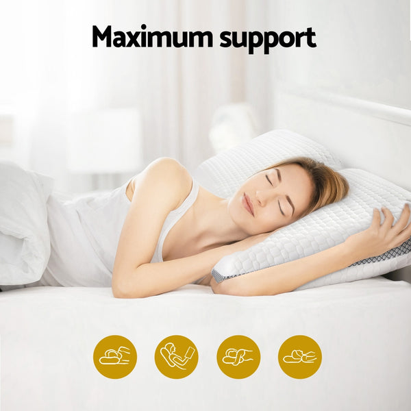 Giselle Bedding Memory Foam Pillow Side Back Front Sleeper 60 x 40 x 11cm