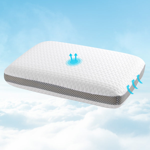 Giselle Bedding Memory Foam Pillow Side Back Front Sleeper 60 x 40 x 11cm