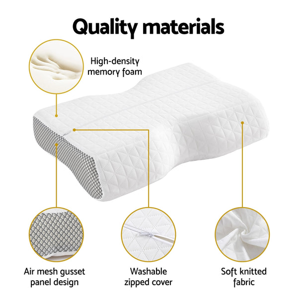 Giselle Bedding Memory Foam Contour Neck Pillow
