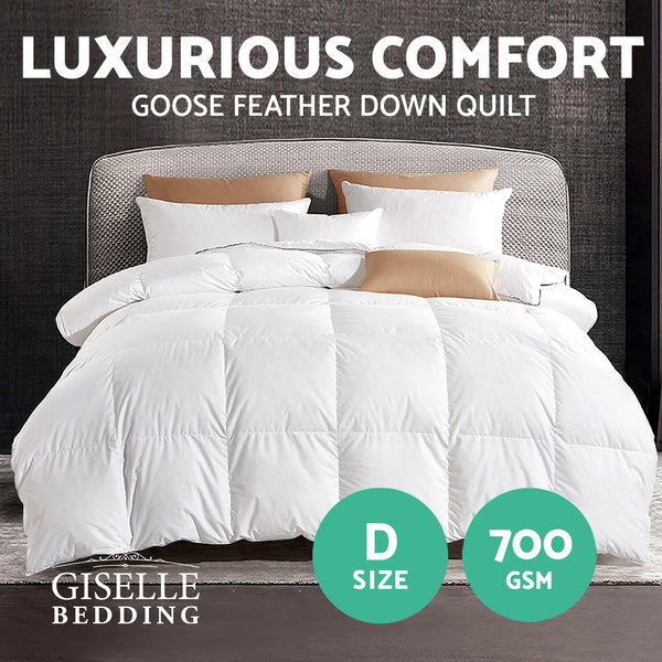 Giselle Bedding 95 / 5 Goose Feather Down 700gsm Quilt Doona Duvet Super King
