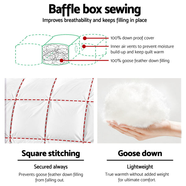 Giselle Bedding 95 / 5 Goose Feather Down 700gsm Quilt Doona Duvet Super King