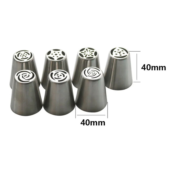 7/9/11/22 Pce Russian Stainless Steel Icing Fondant Piping Nozzles Tips Cake Decoration