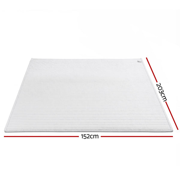 Giselle Bedding Double Sided Fleece Throw Blanket Lightweight 152 x 203cm White