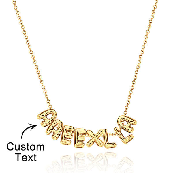 Custom Name 3D Bubble Balloon Letters Necklace Fantastic Gift