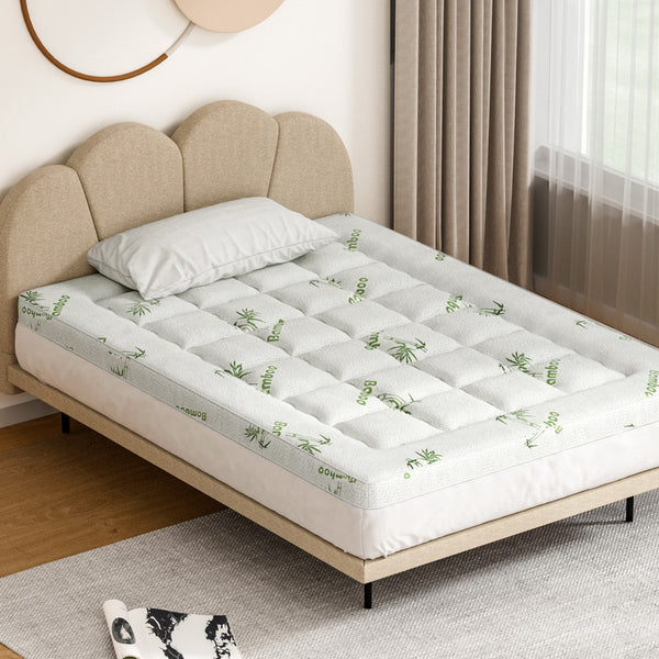 Giselle Bedding Microfibre Mattress Topper Pillowtop Bamboo 7.5cm Double