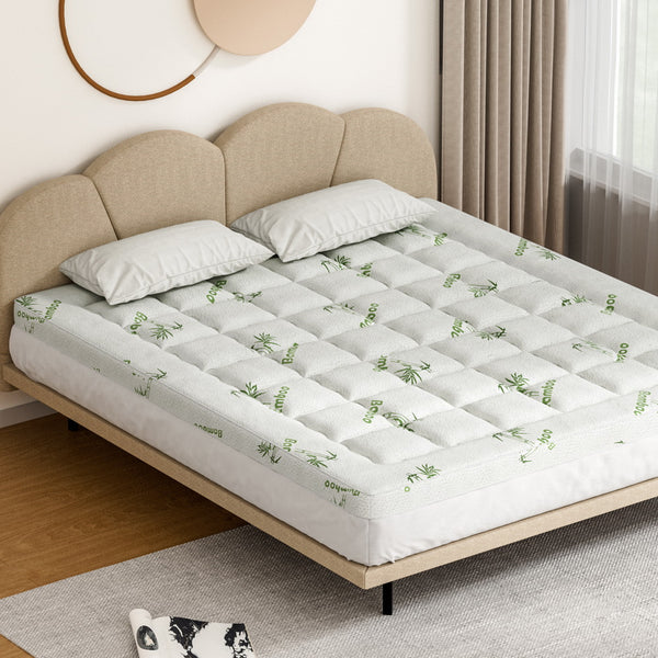 Giselle Bedding Microfibre Mattress Topper Pillowtop Bamboo 7.5cm King