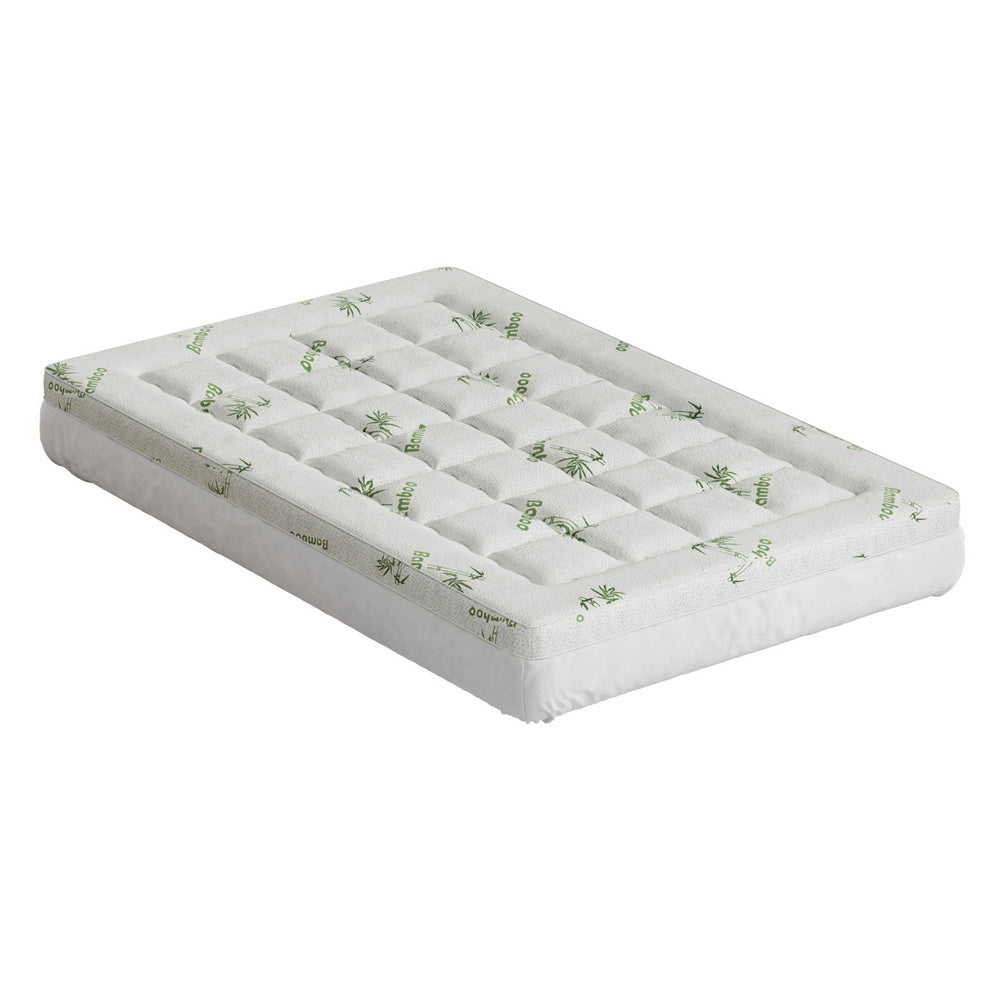 Giselle Bedding Microfibre Mattress Topper Pillowtop Bamboo 7.5cm King Single
