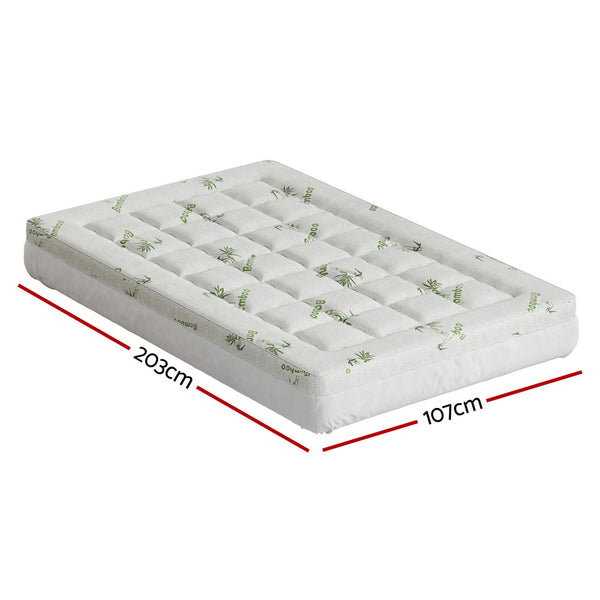 Giselle Bedding Microfibre Mattress Topper Pillowtop Bamboo 7.5cm King Single