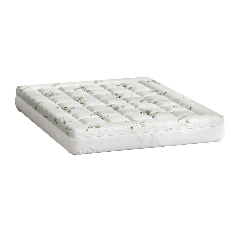 Giselle Bedding Microfibre Mattress Topper Pillowtop Bamboo 7.5cm Queen
