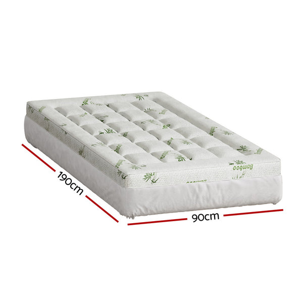 Giselle Bedding Microfibre Mattress Topper Pillowtop Bamboo 7.5cm Single