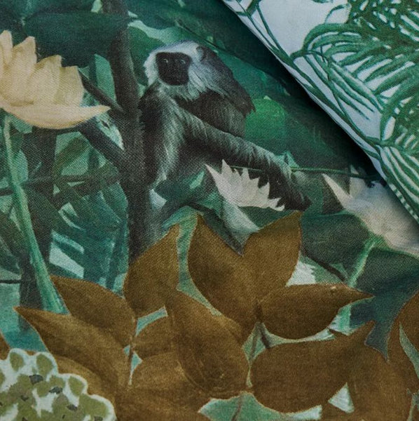 Bedding House Madagascar Forest Green Cotton Quilt Doona Duvet Cover King
